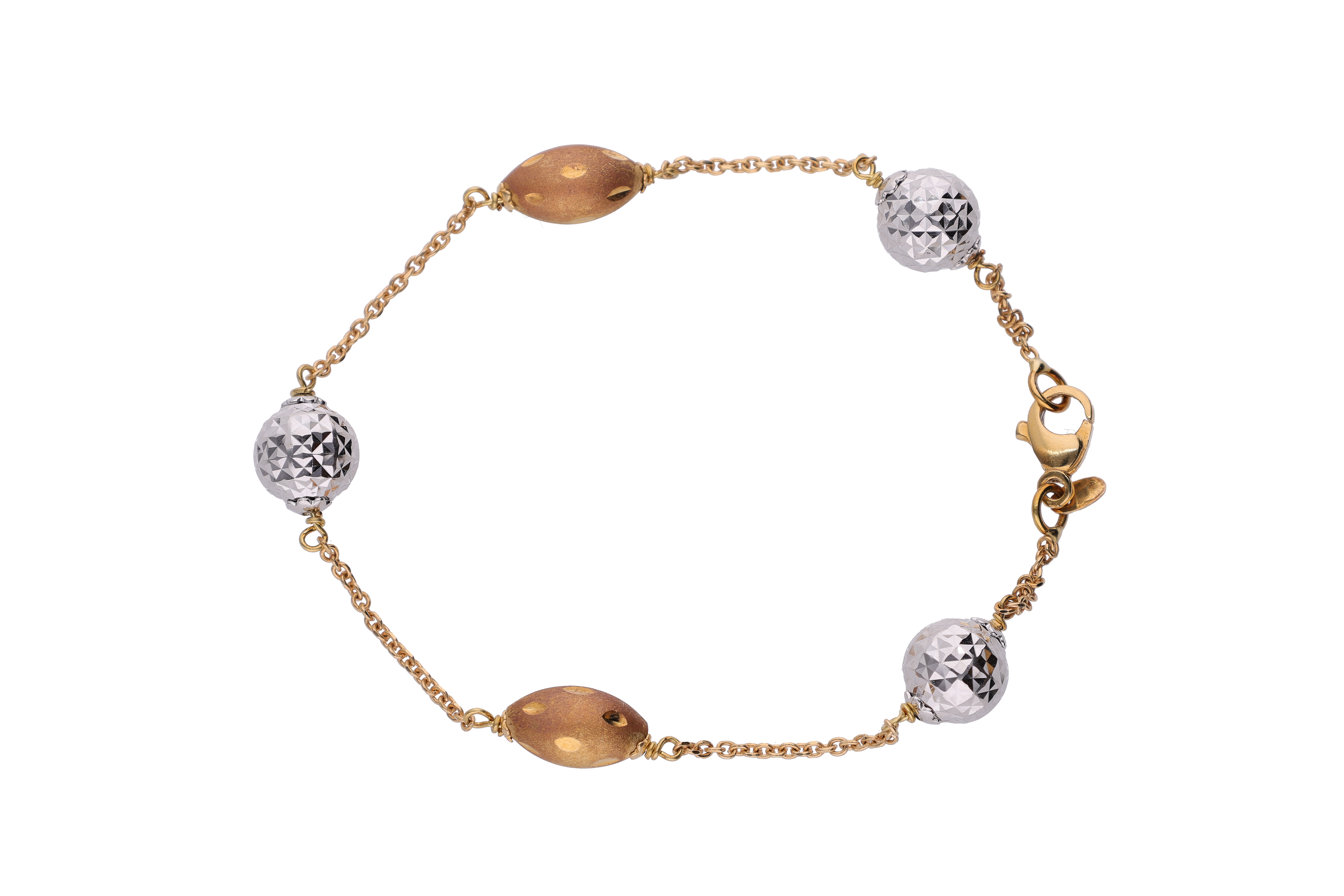 Bracciale con elementi diamantati e satinati - Asta Preziosi