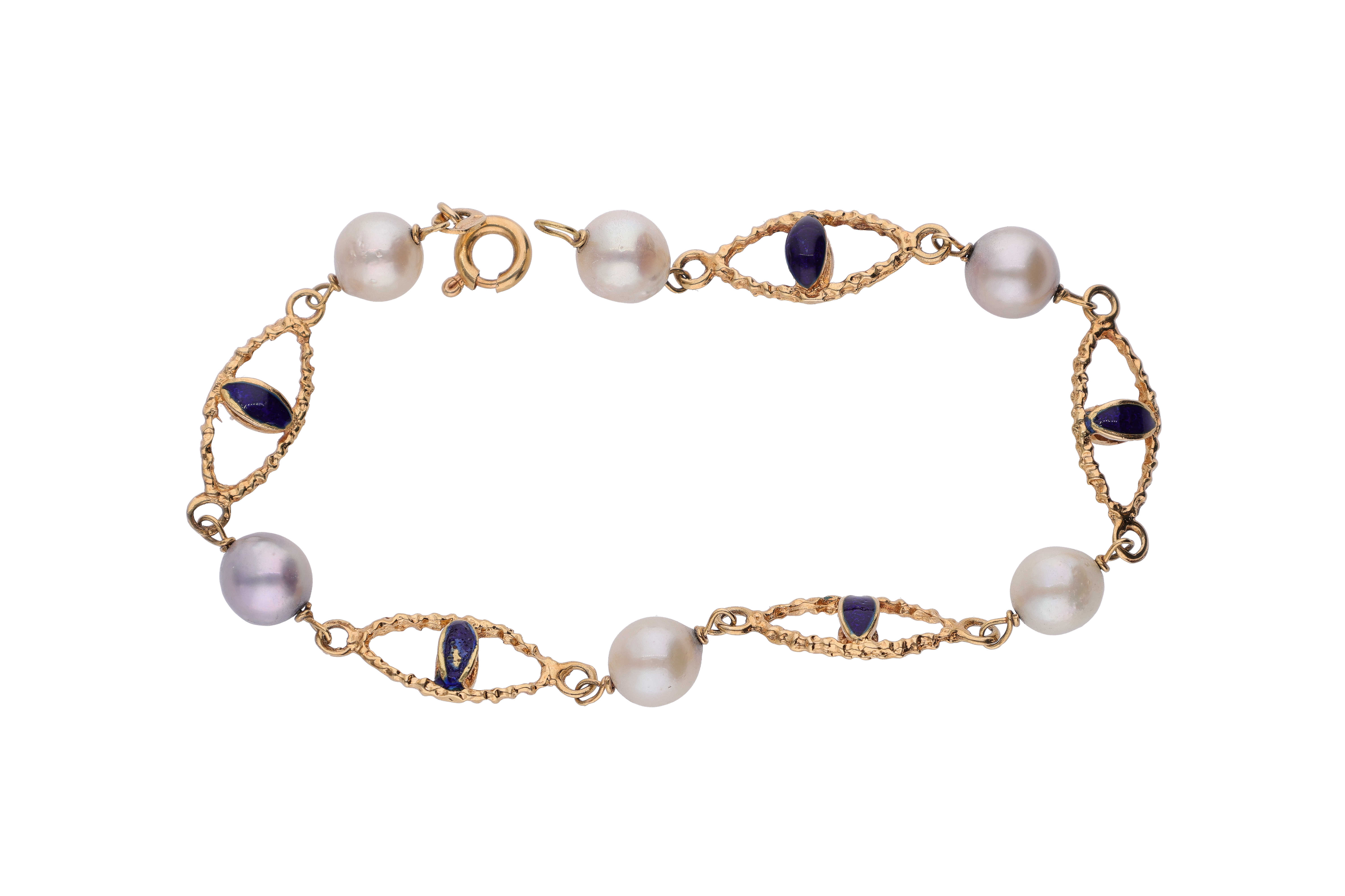 Bracciale con smalti e perle coltivate - Asta Preziosi