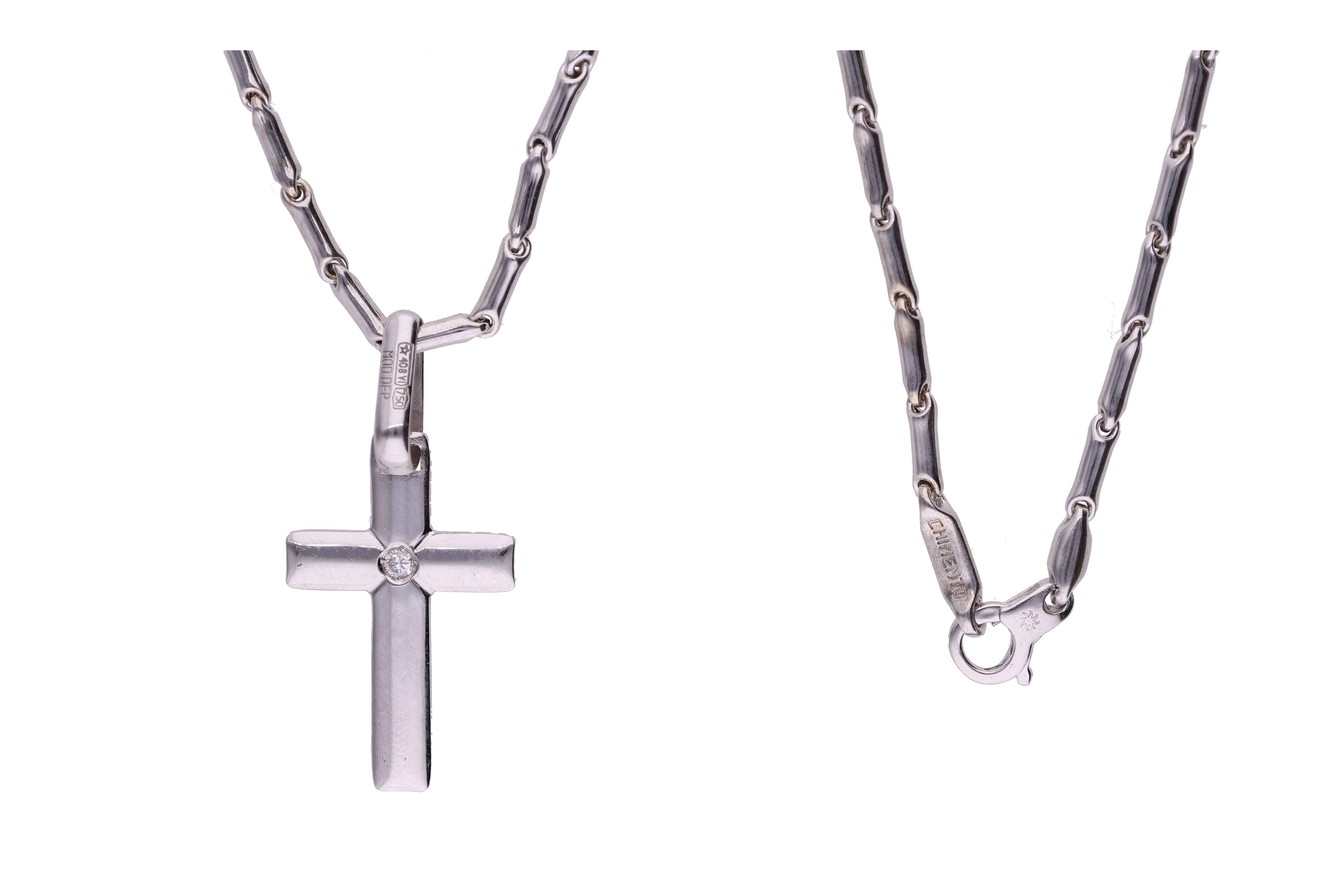 Chimento, collana e ciondolo con diamante - Asta Preziosi