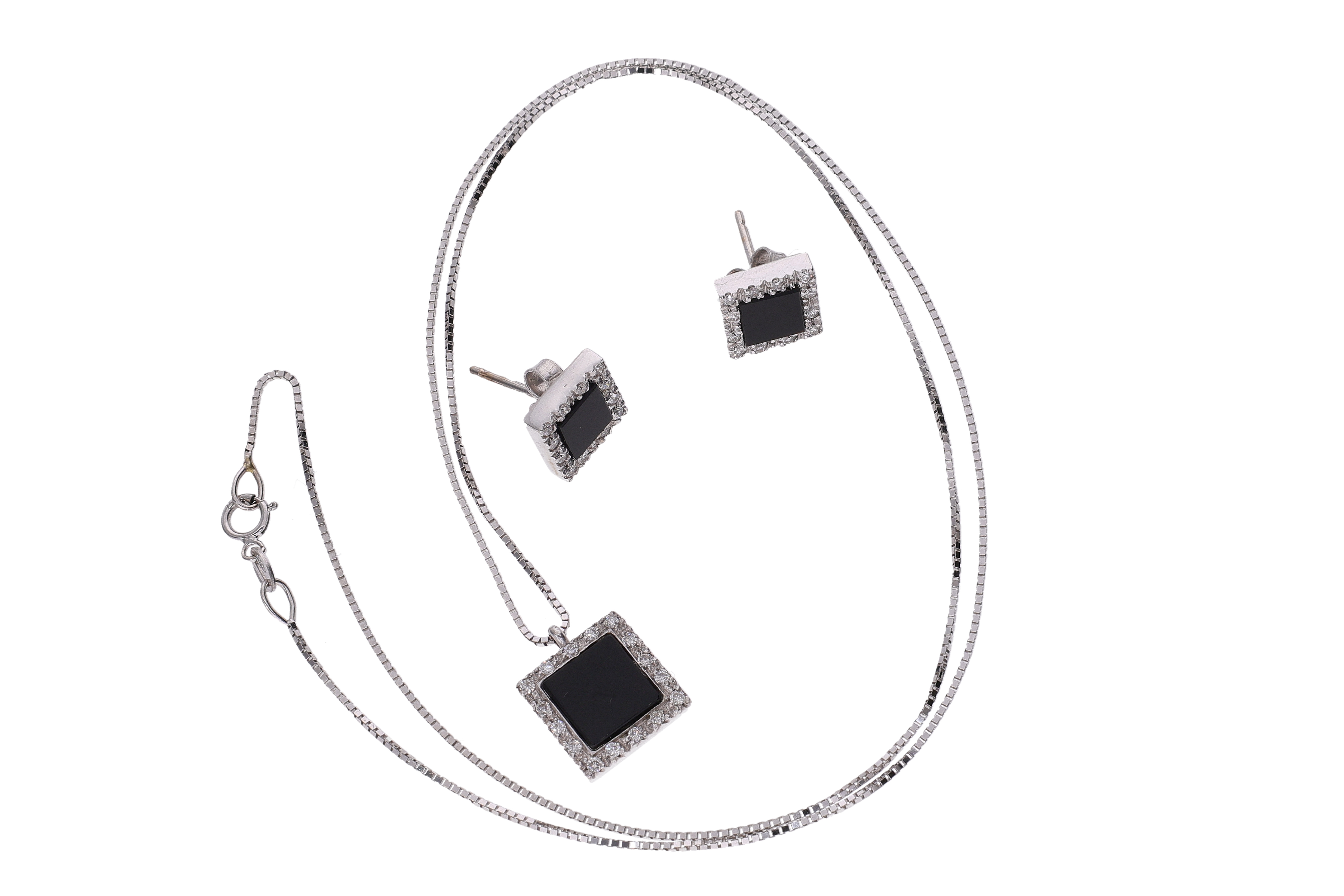 Parure orecchini e collier con diamanti - Asta Preziosi