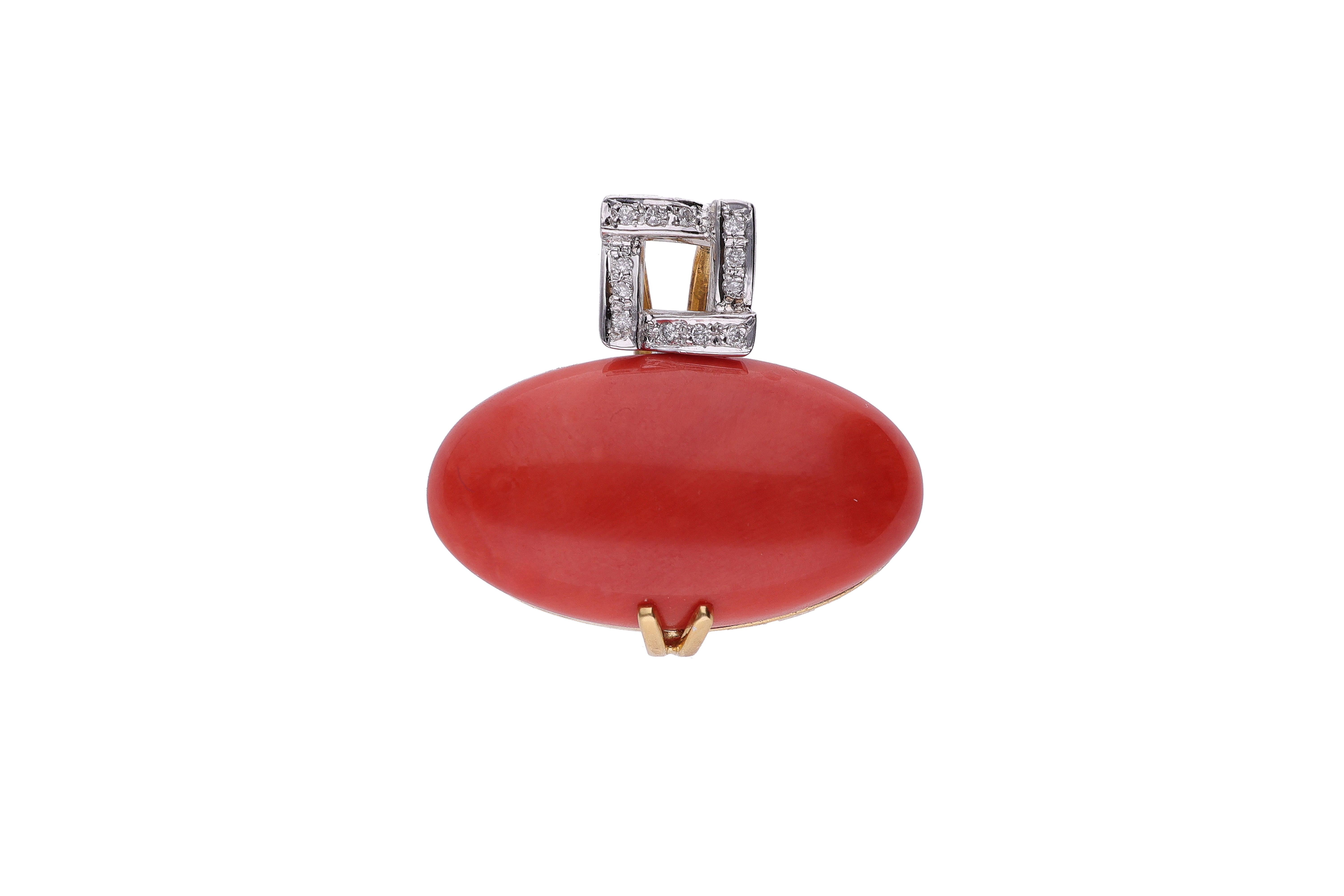 Pendente con diamanti e corallo - Asta Preziosi