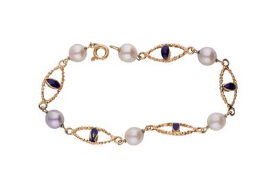 Bracciale con smalti e perle coltivate - Asta Preziosi Bracciale con smalti e perle coltivate - Asta Preziosi