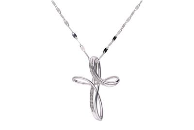 Collana e pendente a forma di croce con diamanti - Asta Preziosi Collana e pendente a forma di croce con diamanti - Asta Preziosi