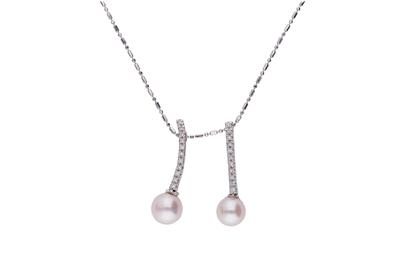 Collier con diamanti e perle coltivate - Asta Preziosi Collier con diamanti e perle coltivate - Asta Preziosi