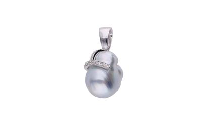 Pendente con perla australiana barocca e diamanti - Asta Preziosi Pendente con perla australiana barocca e diamanti - Asta Preziosi