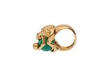 Anello con diamanti e calcedonio verde - Asta Preziosi Anello con diamanti e calcedonio verde - Asta Preziosi
