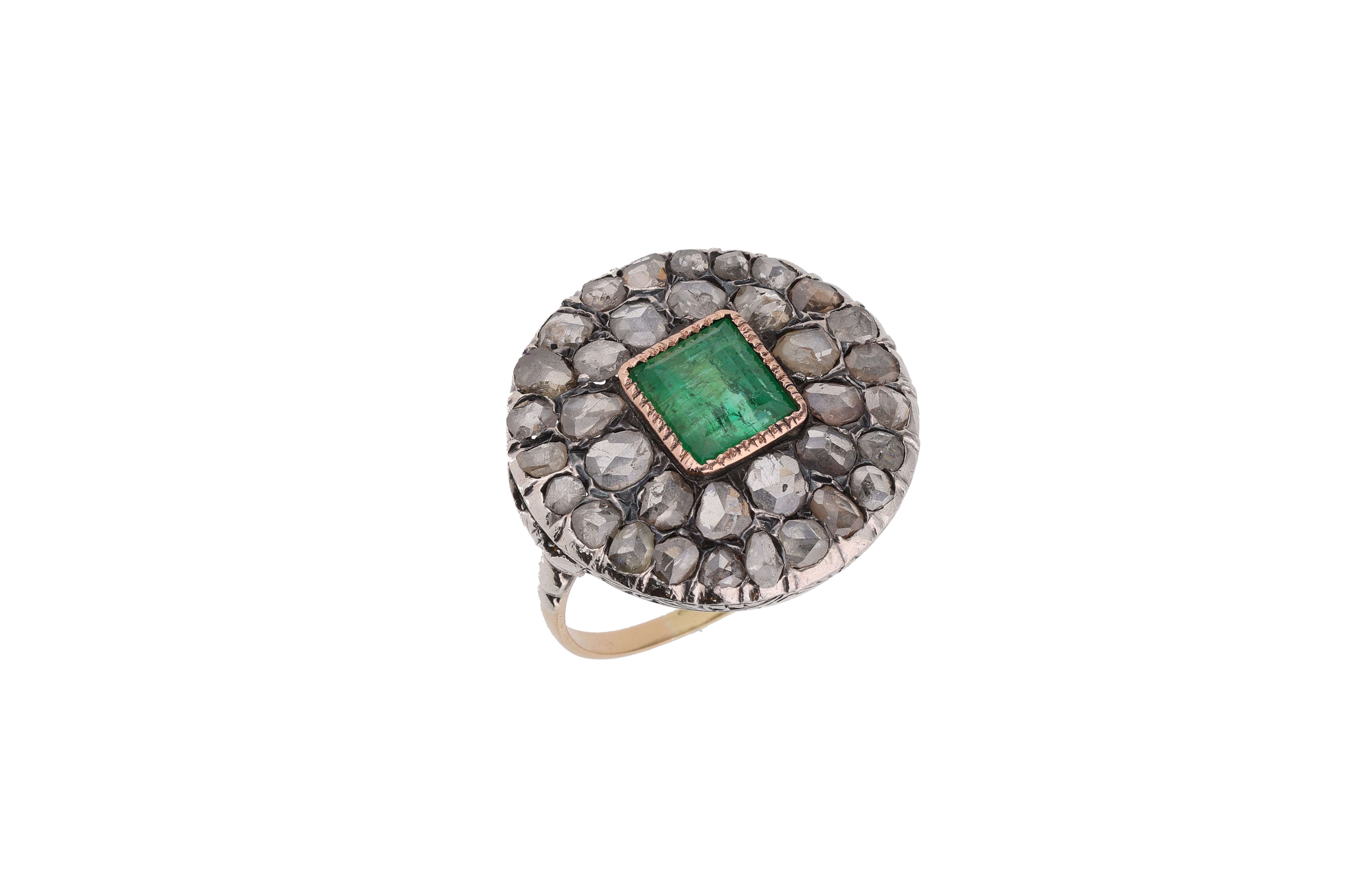 Anello con diamanti e smeraldo - Asta Preziosi