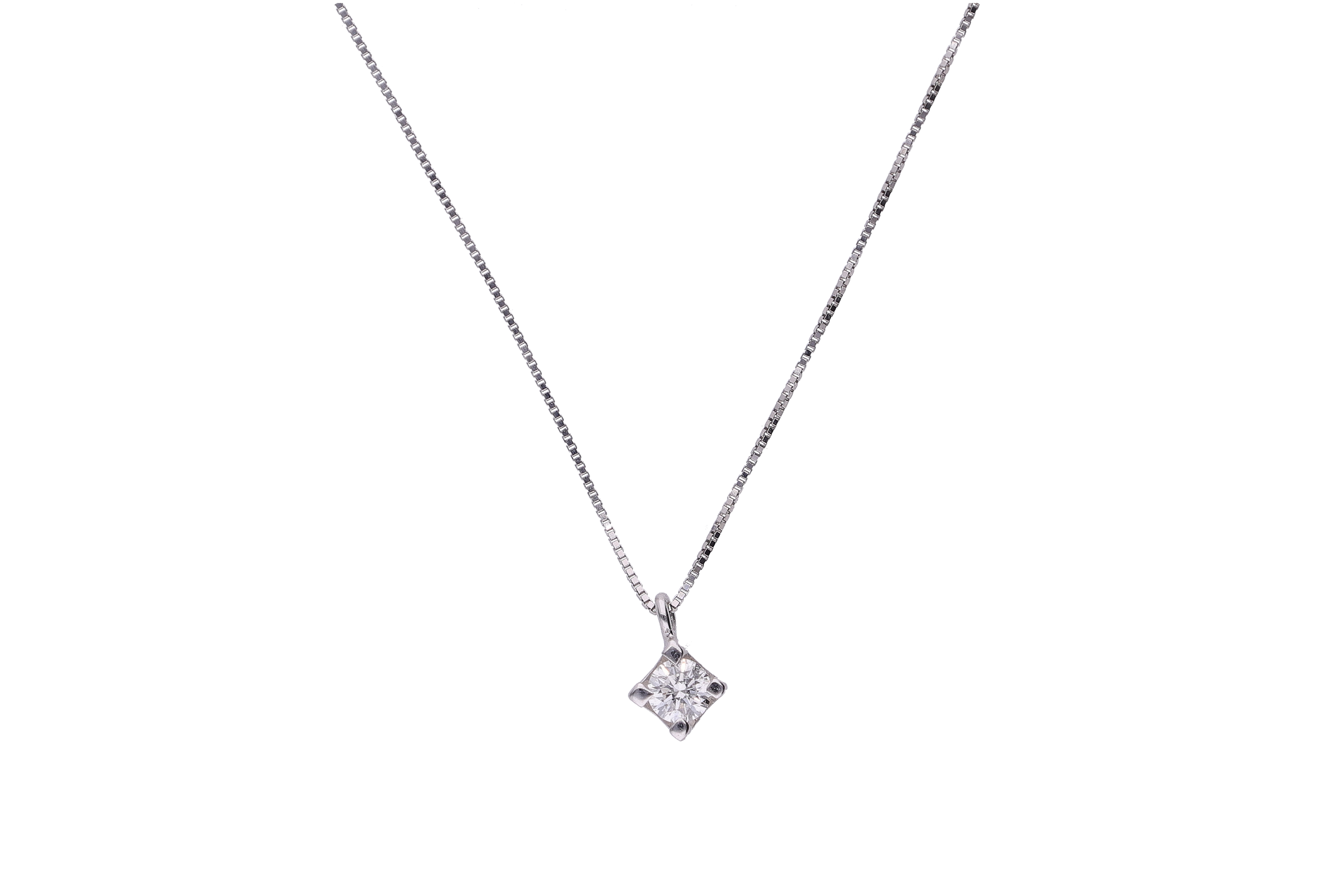 Collier con pendente con diamante - Asta Preziosi