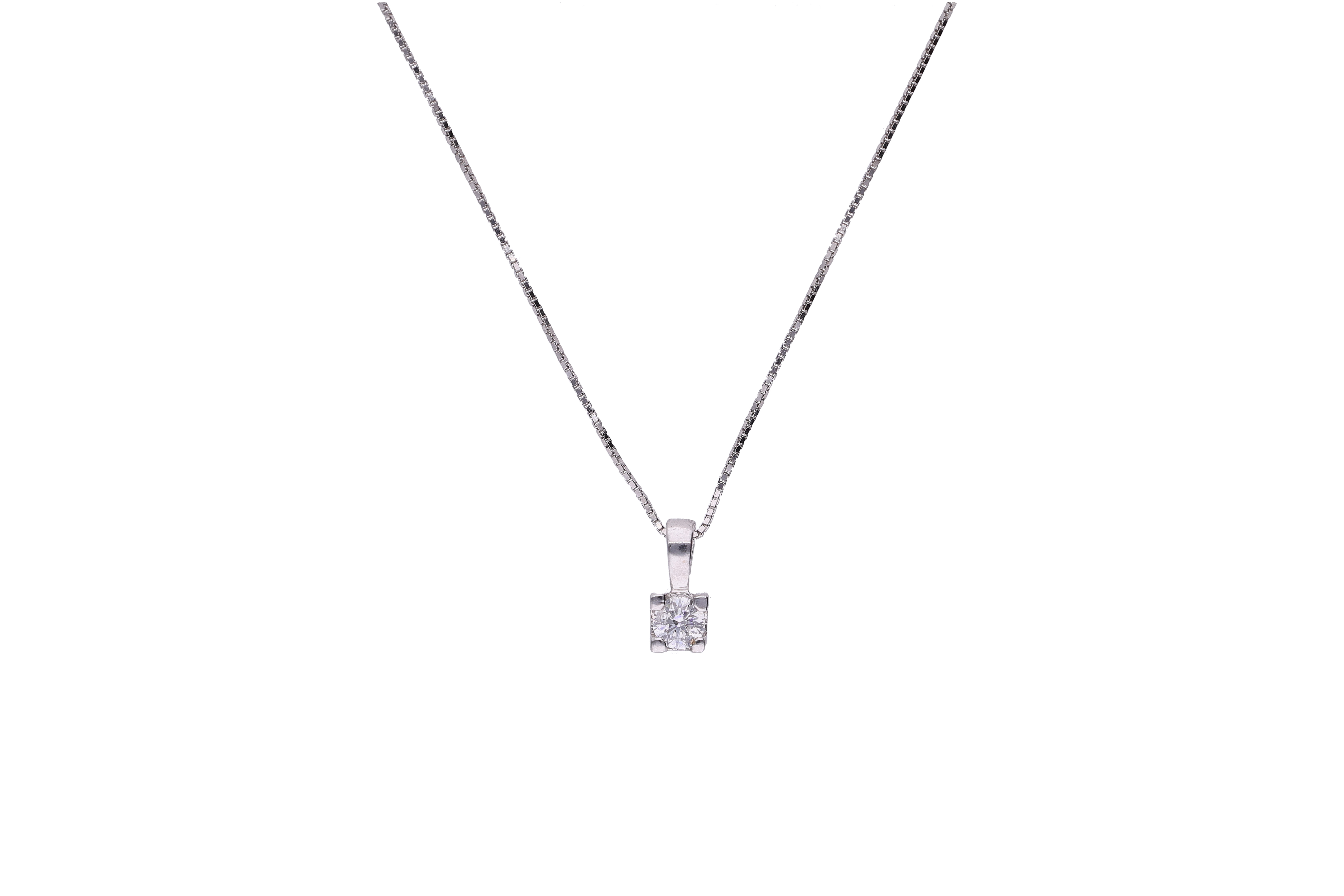 Collier con pendente con diamante - Asta Preziosi