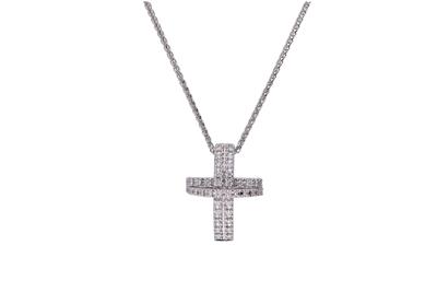 Collana e pendente a forma di croce con diamanti - Asta Preziosi Collana e pendente a forma di croce con diamanti - Asta Preziosi
