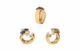 Anello e paio di orecchini con smalti e diamanti - Asta Preziosi Anello e paio di orecchini con smalti e diamanti - Asta Preziosi