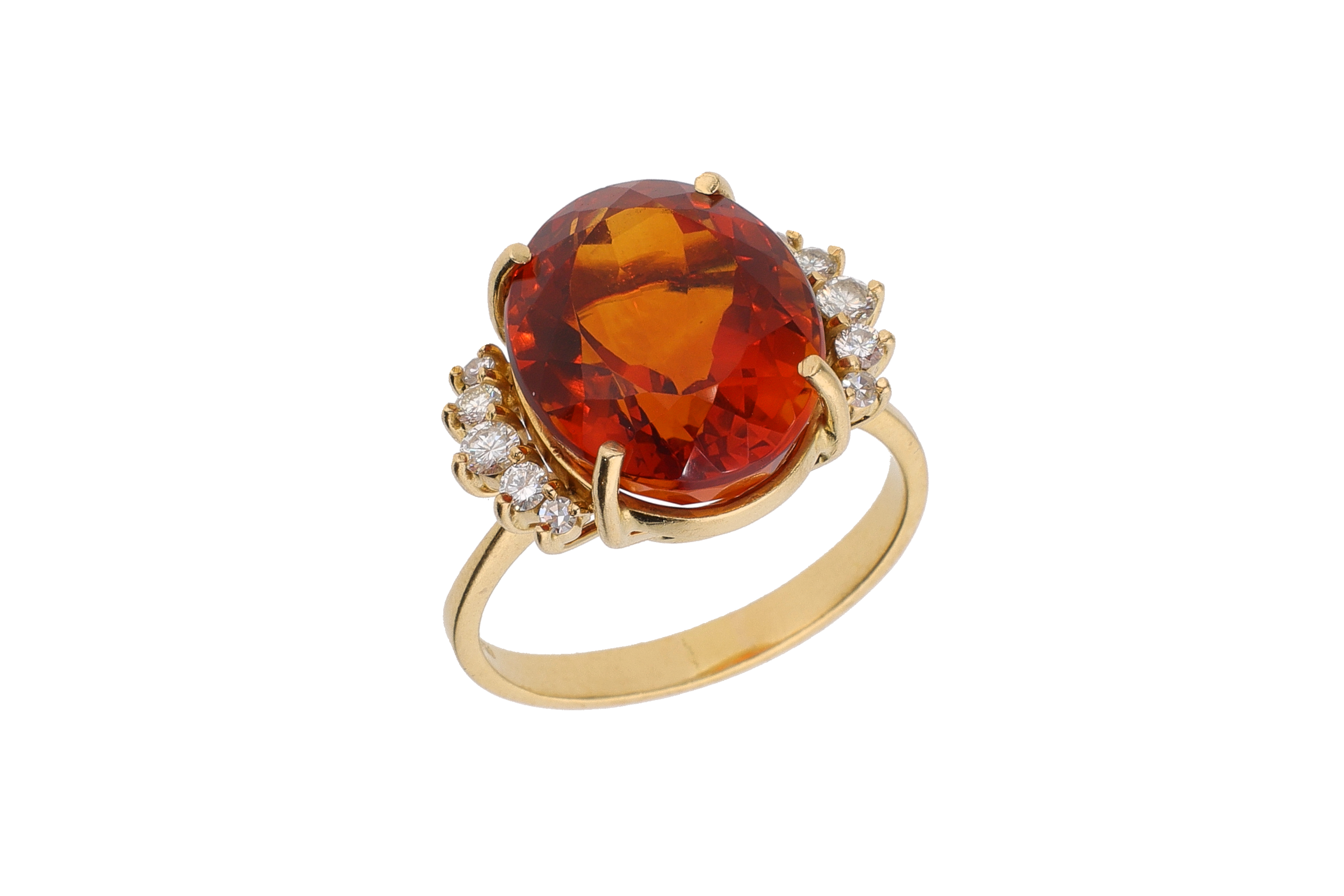 Anello con diamanti e pietra - Asta Preziosi