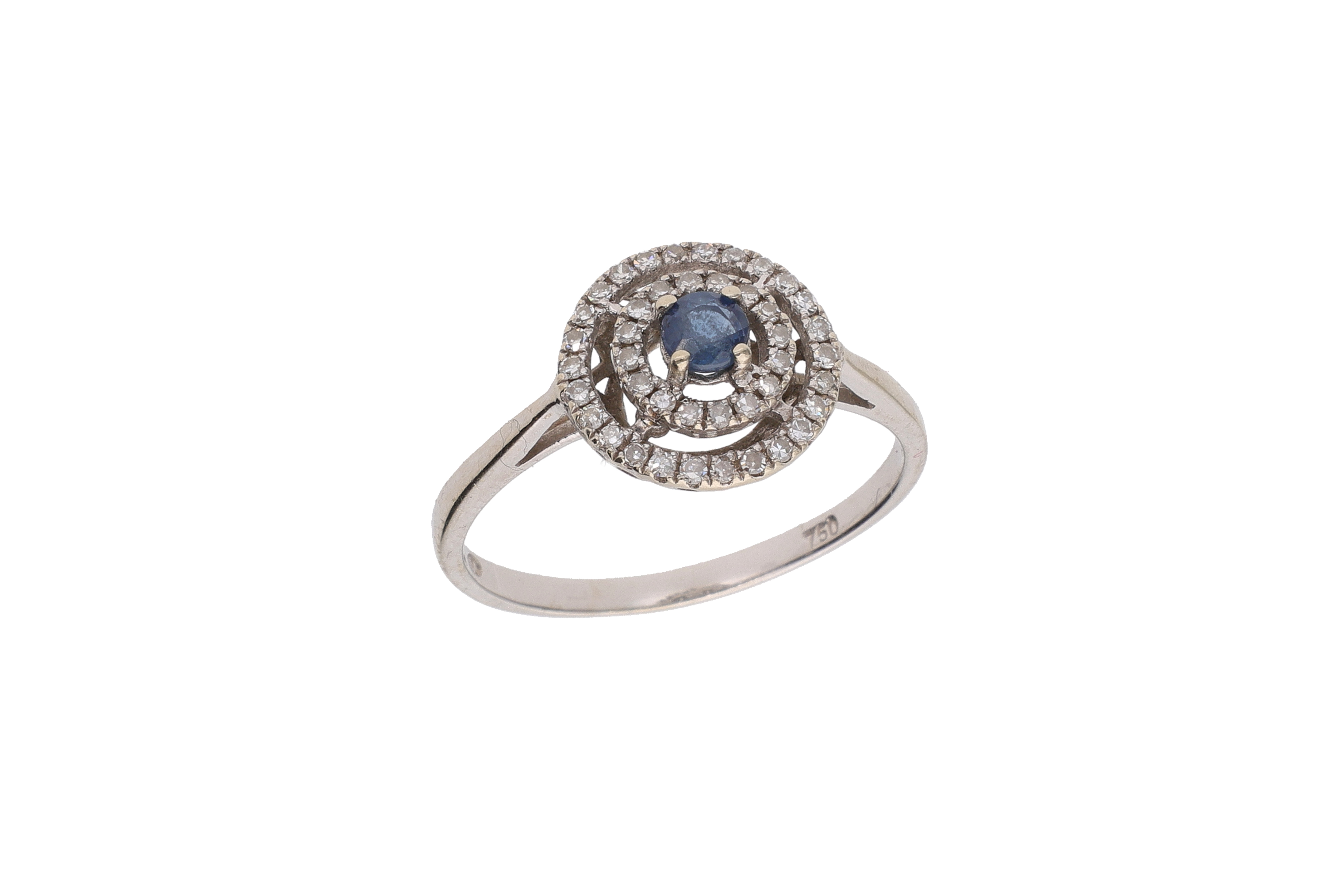 Anello con diamanti e zaffiro - Asta Preziosi