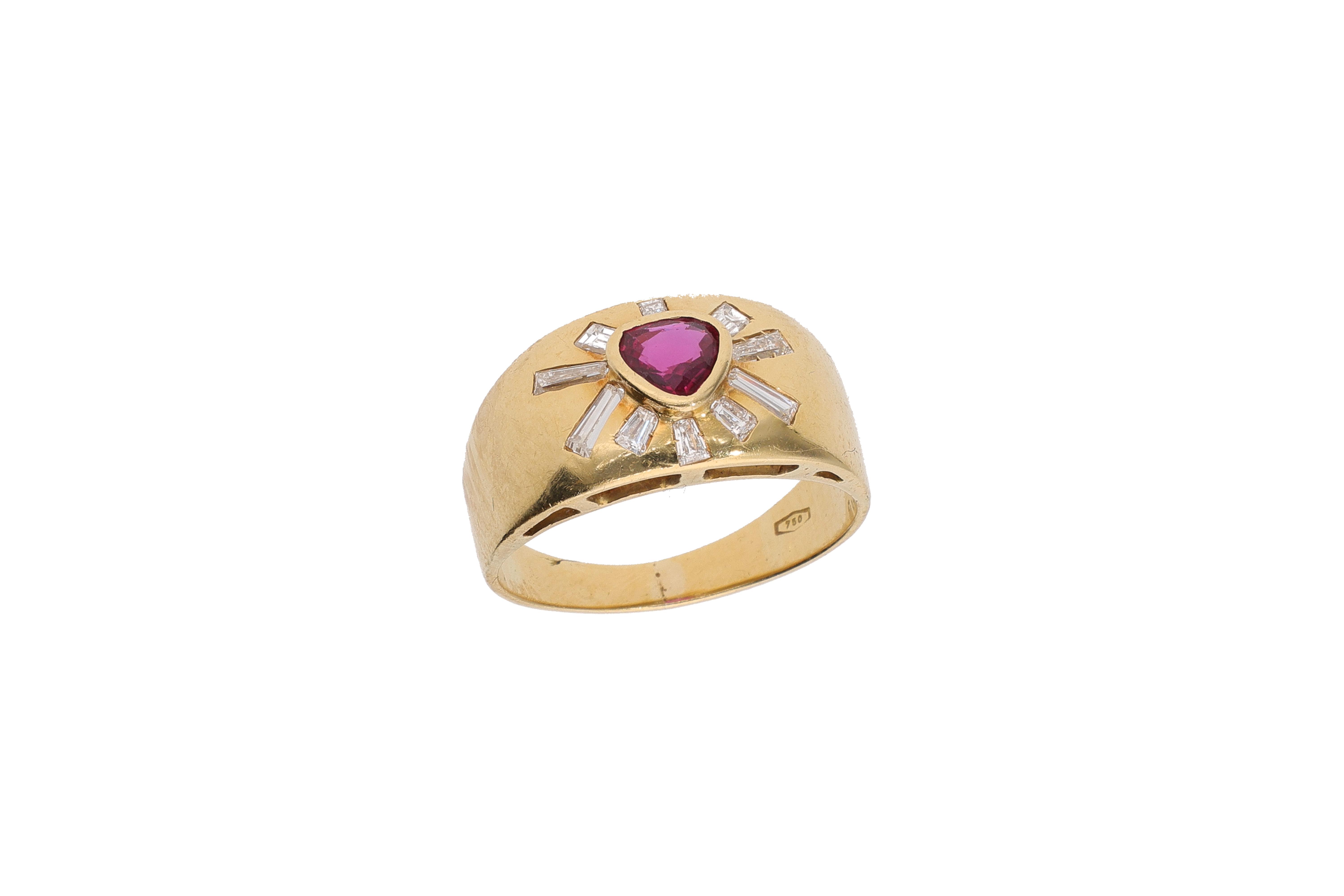 Anello con rubino e diamanti - Asta Preziosi