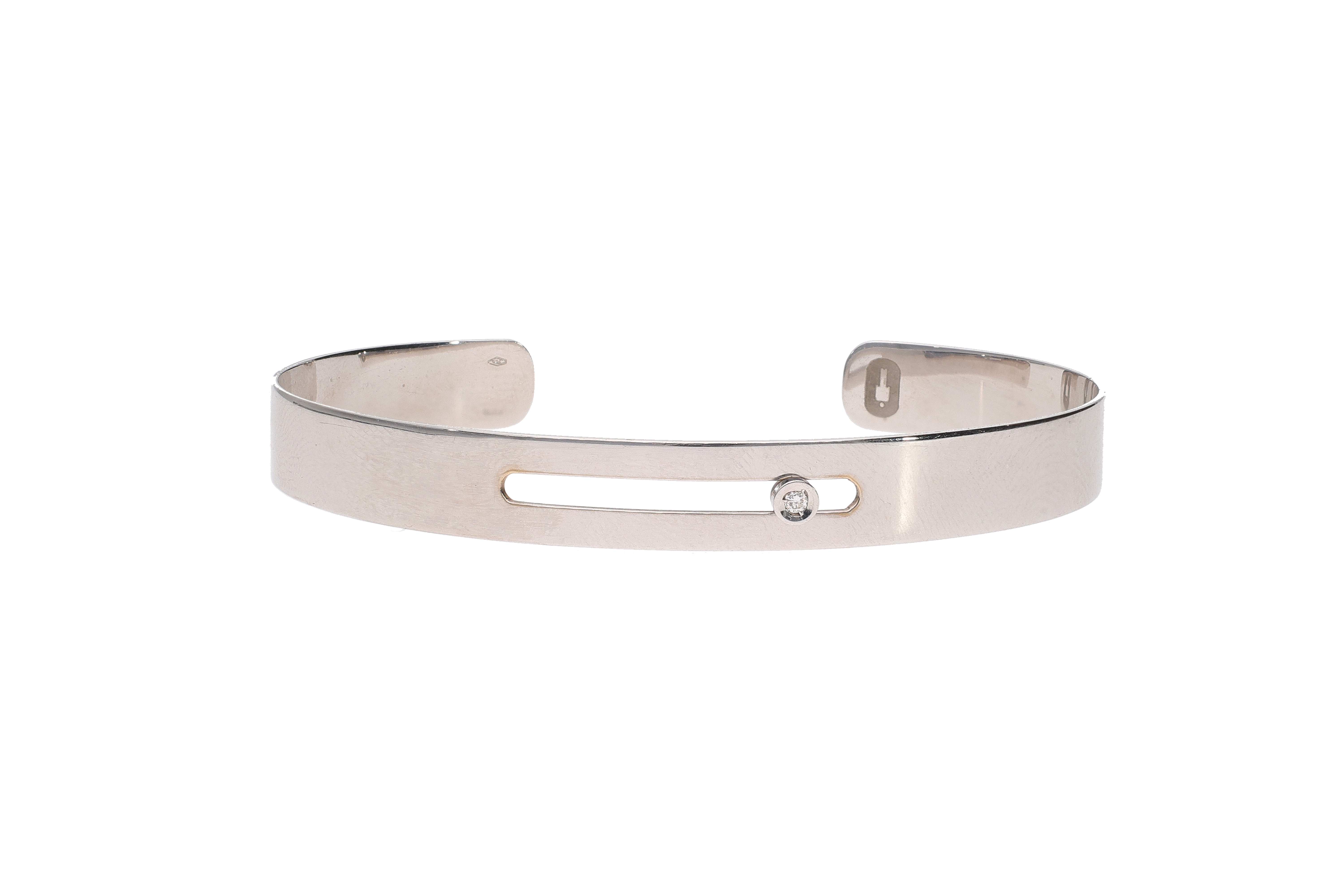 Bracciale a fascia lucida con diamante - Asta Preziosi