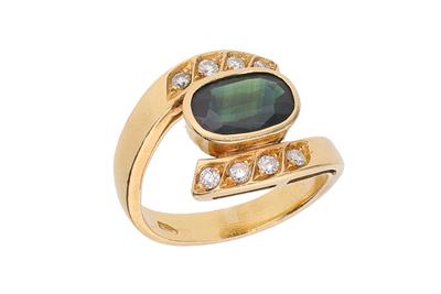 Anello con diamanti e zaffiro - Asta Preziosi Anello con diamanti e zaffiro - Asta Preziosi