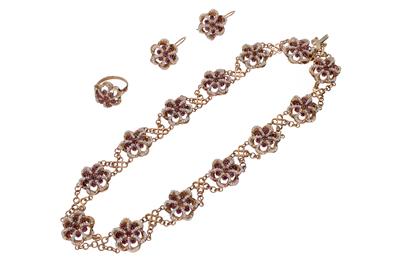 Parure con microperle, rubini e pietre - Asta Preziosi Parure con microperle, rubini e pietre - Asta Preziosi
