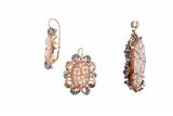 Orecchini e pendente con cammei e diamanti - Asta Preziosi Orecchini e pendente con cammei e diamanti - Asta Preziosi