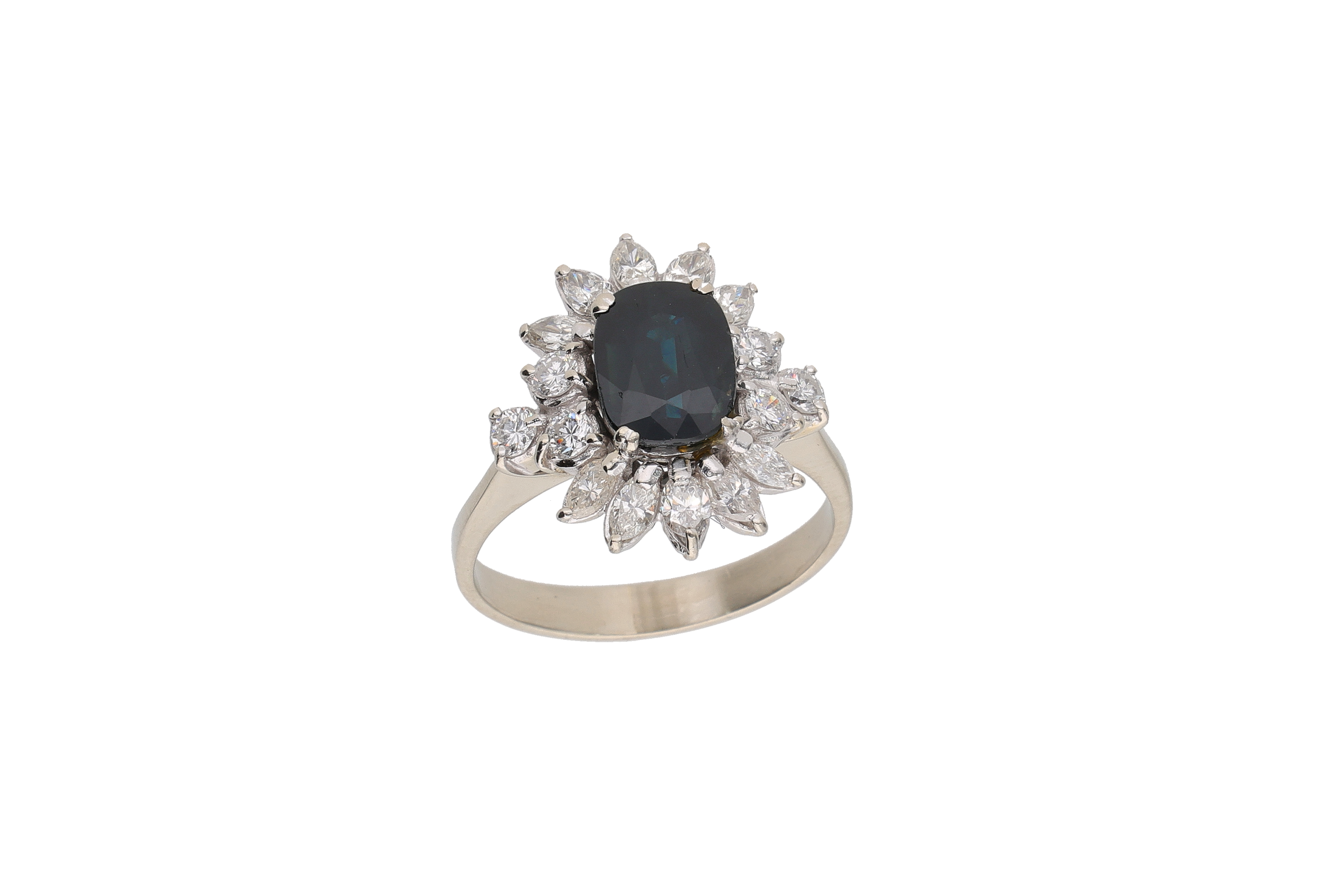 Anello con diamanti e zaffiro - Asta Preziosi