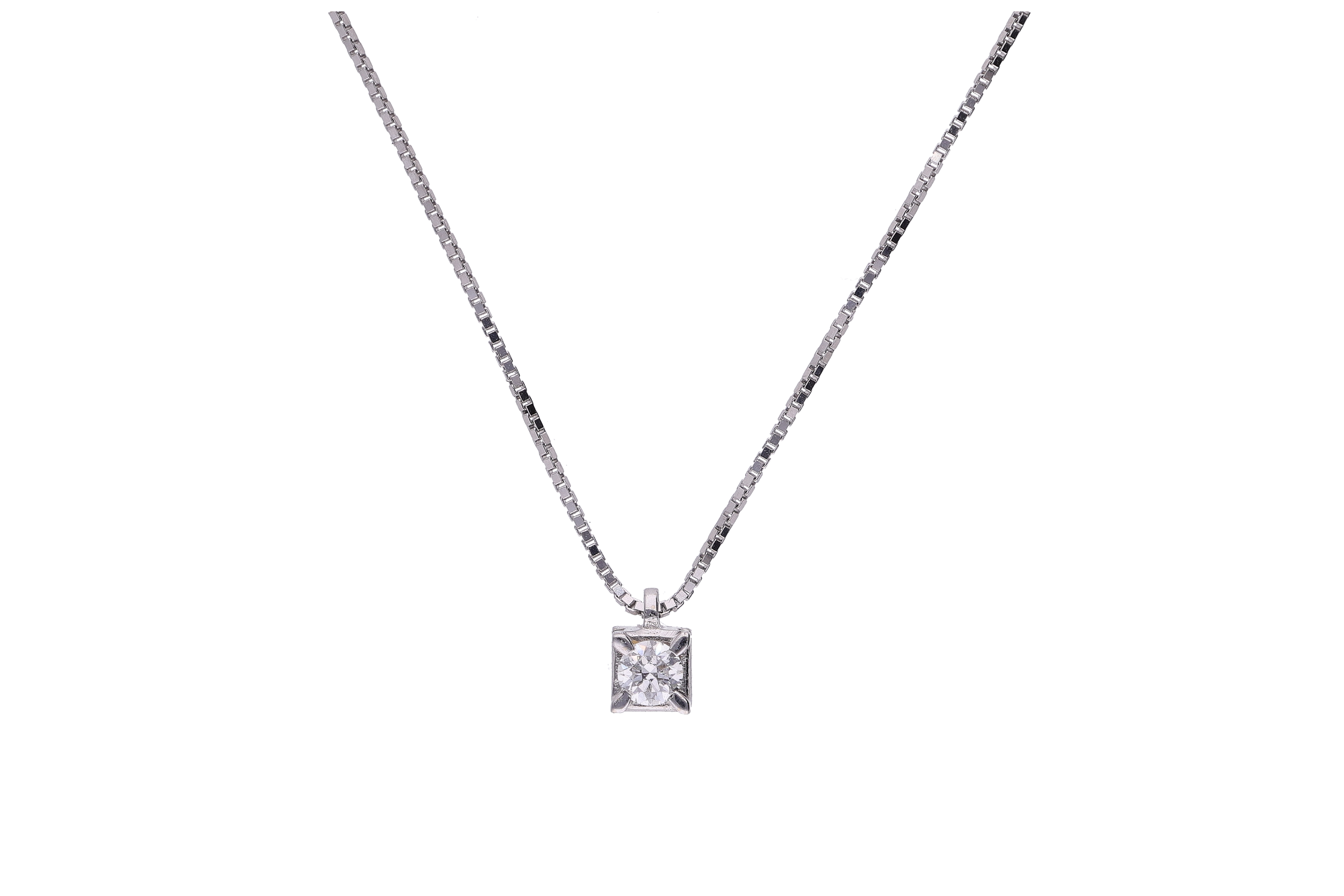 Collier punto luce con diamante - Asta Preziosi