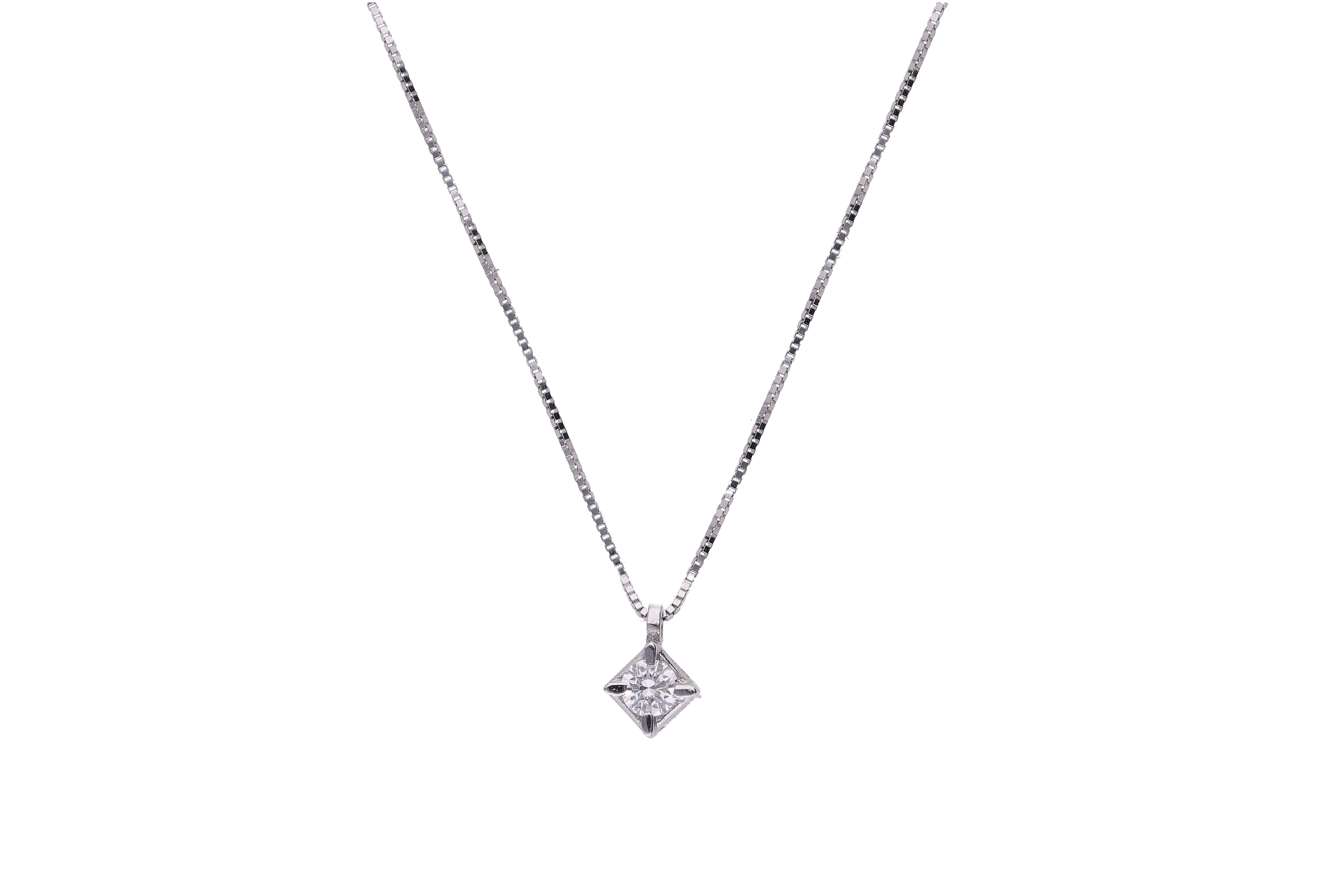 Collier punto luce con diamante - Asta Preziosi