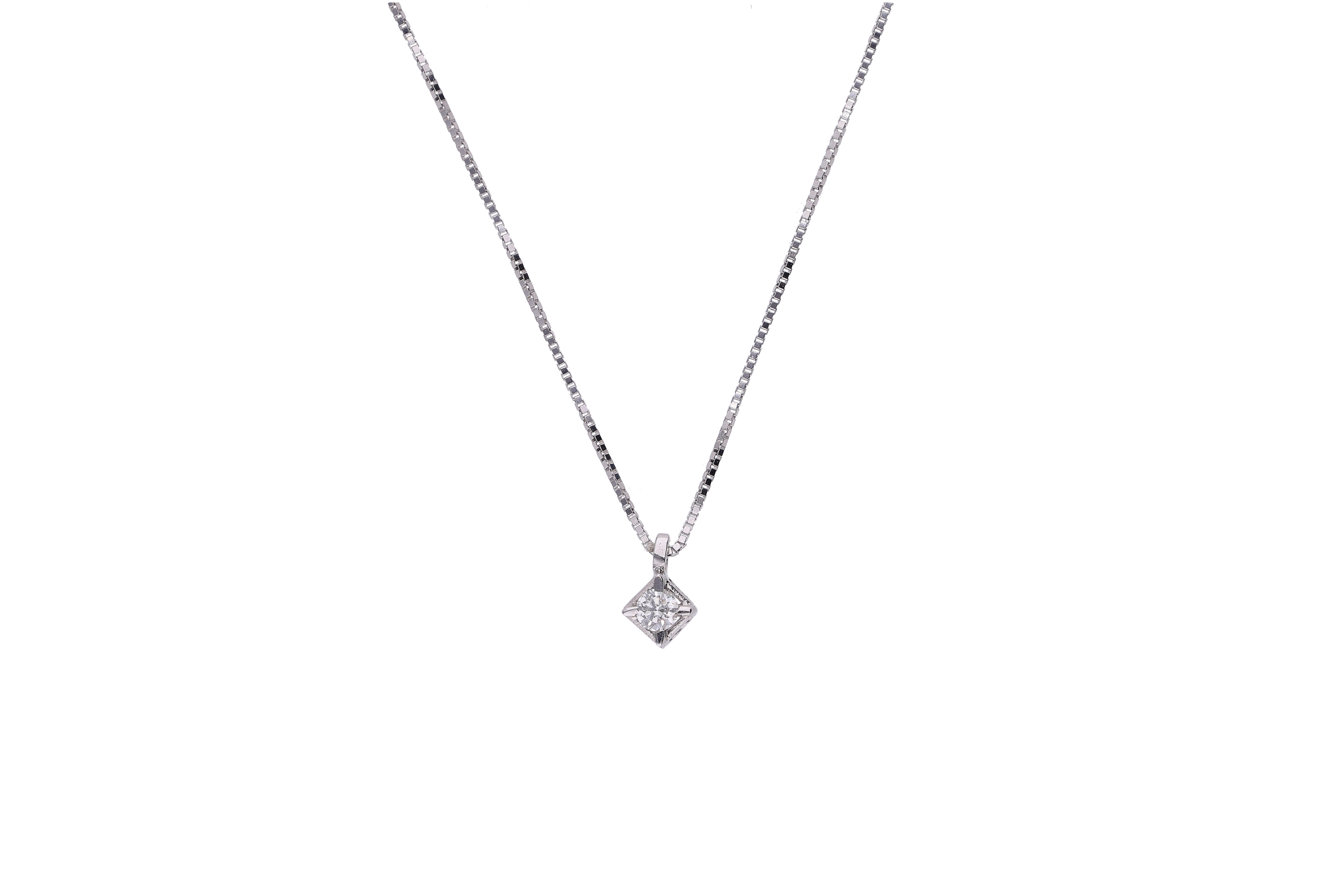 Collier punto luce con diamante - Asta Preziosi