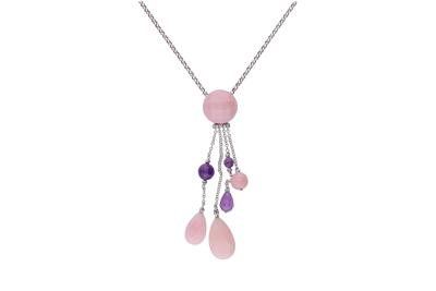 Collana con diamanti, ametiste e pietre - Asta Preziosi Collana con diamanti, ametiste e pietre - Asta Preziosi