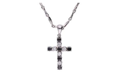 Collana e pendente a forma di croce con diamanti - Asta Preziosi Collana e pendente a forma di croce con diamanti - Asta Preziosi