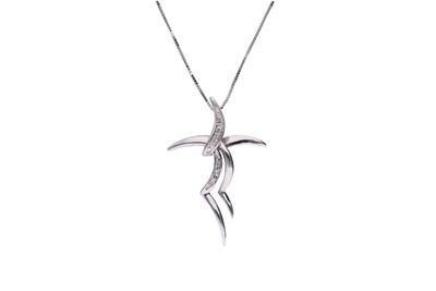 Collana e pendente a forma di croce con diamanti - Asta Preziosi Collana e pendente a forma di croce con diamanti - Asta Preziosi