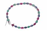 Bracciale con diamanti, rubini, zaffiri e smeraldi - Asta Preziosi Bracciale con diamanti, rubini, zaffiri e smeraldi - Asta Preziosi