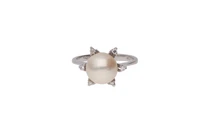 Anello con diamanti e perla coltivata - Asta Preziosi Anello con diamanti e perla coltivata - Asta Preziosi