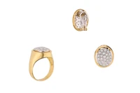 Parure composta da anello e paio di orecchini con diamanti - Asta Preziosi Parure composta da anello e paio di orecchini con diamanti - Asta Preziosi