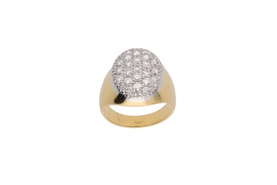 Anello chevalier con diamanti - Asta Preziosi