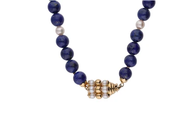 Collana di sfere di lapislazzuli e perle coltivate - Asta Preziosi Collana di sfere di lapislazzuli e perle coltivate - Asta Preziosi