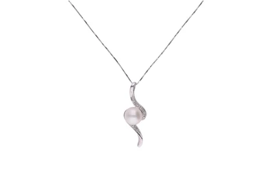 Collana e pendente con diamanti e perla coltivata - Asta Preziosi Collana e pendente con diamanti e perla coltivata - Asta Preziosi