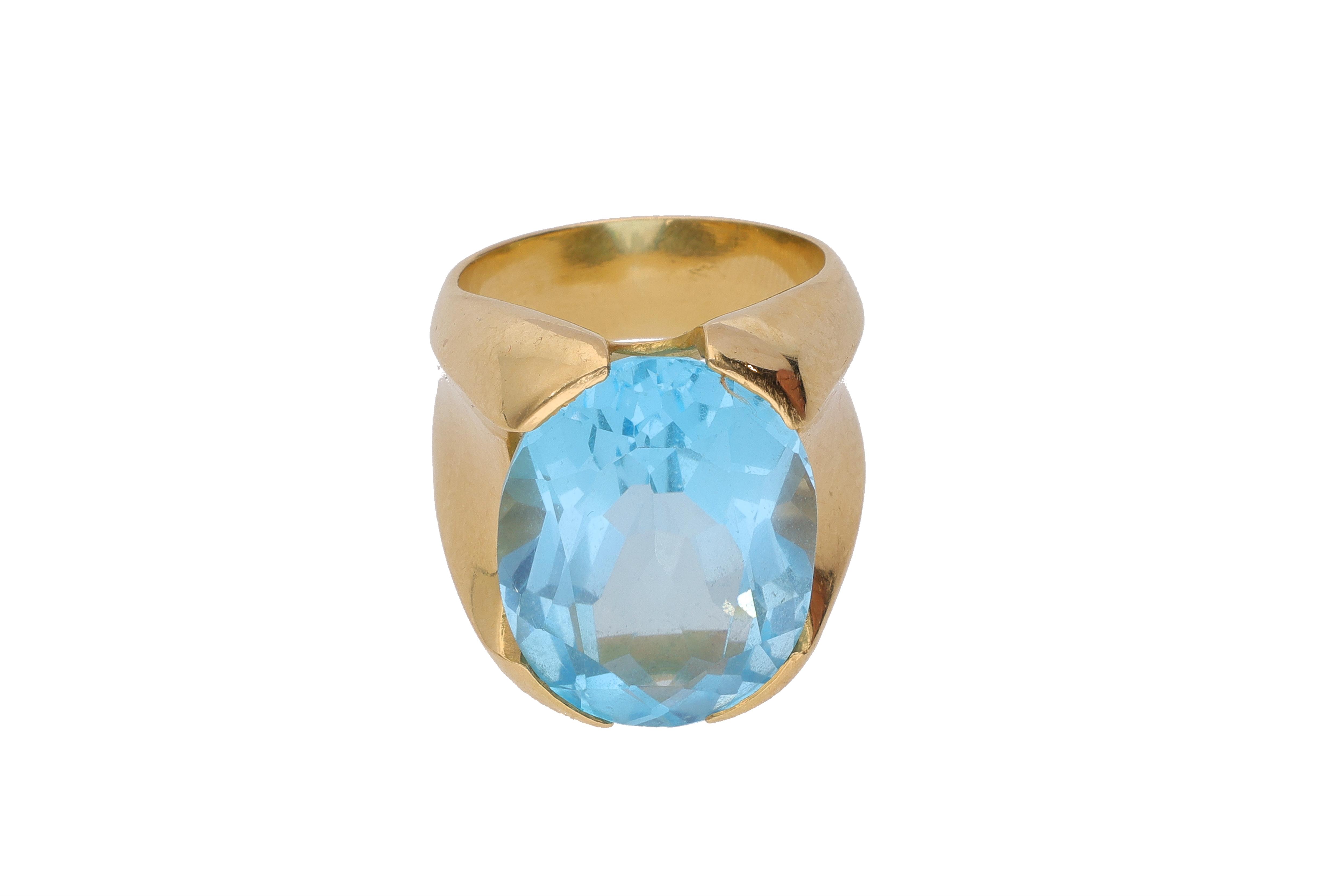 Anello con topazio azzurro - Asta Preziosi