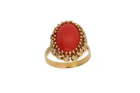Anello con cabochon di corallo - Asta Preziosi Anello con cabochon di corallo - Asta Preziosi