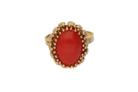 Anello con cabochon di corallo - Asta Preziosi Anello con cabochon di corallo - Asta Preziosi