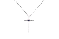 Collier con crocetta con diamanti e pietra - Asta Preziosi Collier con crocetta con diamanti e pietra - Asta Preziosi
