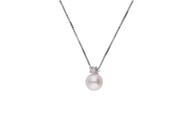 Collana con diamante e perla coltivata - Asta Preziosi Collana con diamante e perla coltivata - Asta Preziosi