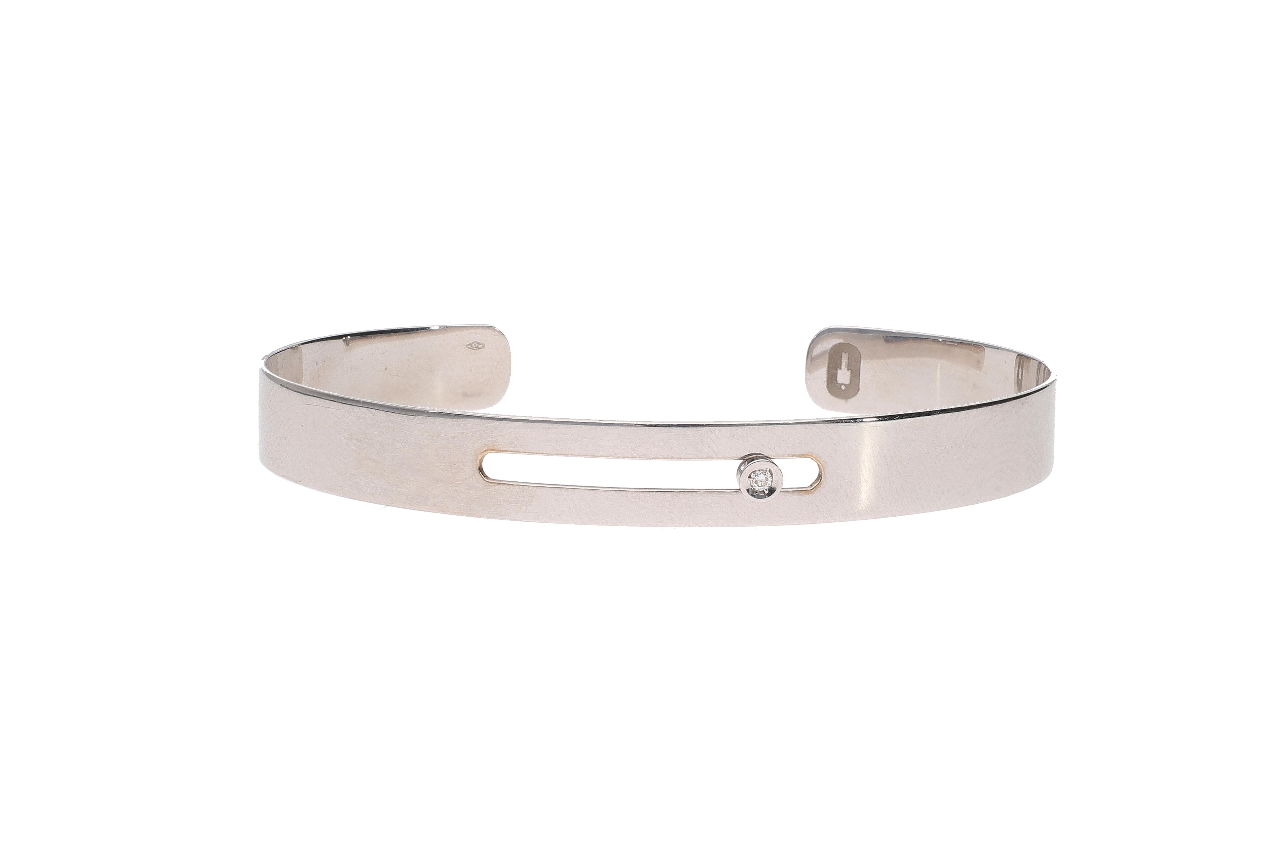 Bracciale a fascia lucida con diamante - Asta Preziosi
