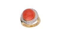 Anello con diamanti e corallo - Asta Preziosi