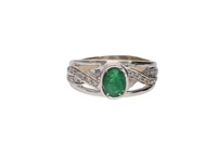 Anello con diamanti e smeraldo - Asta Preziosi Anello con diamanti e smeraldo - Asta Preziosi