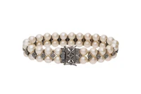 Bracciale con perle coltivate di acqua dolce e diamanti - Asta Preziosi Bracciale con perle coltivate di acqua dolce e diamanti - Asta Preziosi
