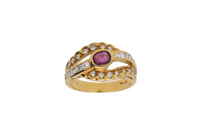 Anello con diamanti e rubino - Asta Preziosi
