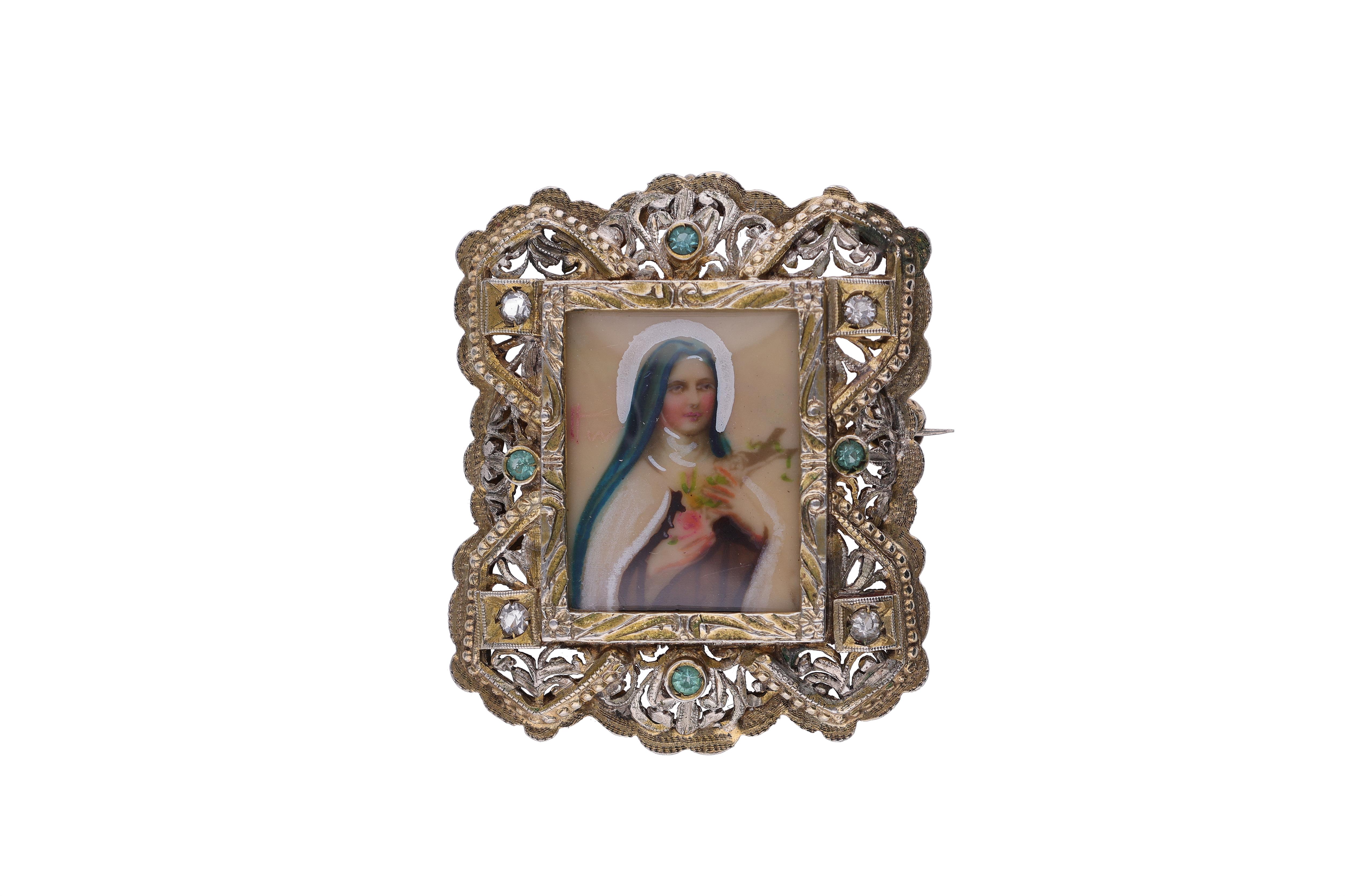 Spilla con miniatura - Asta Preziosi