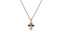 Collana con crocetta , diamante, madreperla e pietre nere - Asta Preziosi Collana con crocetta , diamante, madreperla e pietre nere - Asta Preziosi