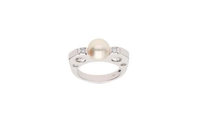 Anello con perla coltivata e diamanti - Asta Preziosi Anello con perla coltivata e diamanti - Asta Preziosi