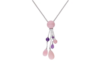 Collana con diamanti, ametiste e pietre - Asta Preziosi Collana con diamanti, ametiste e pietre - Asta Preziosi