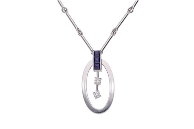 Collier con diamanti e pietre blu - Asta Preziosi Collier con diamanti e pietre blu - Asta Preziosi